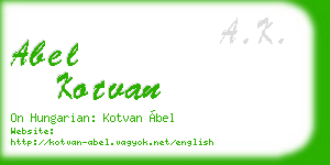 abel kotvan business card