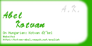 abel kotvan business card